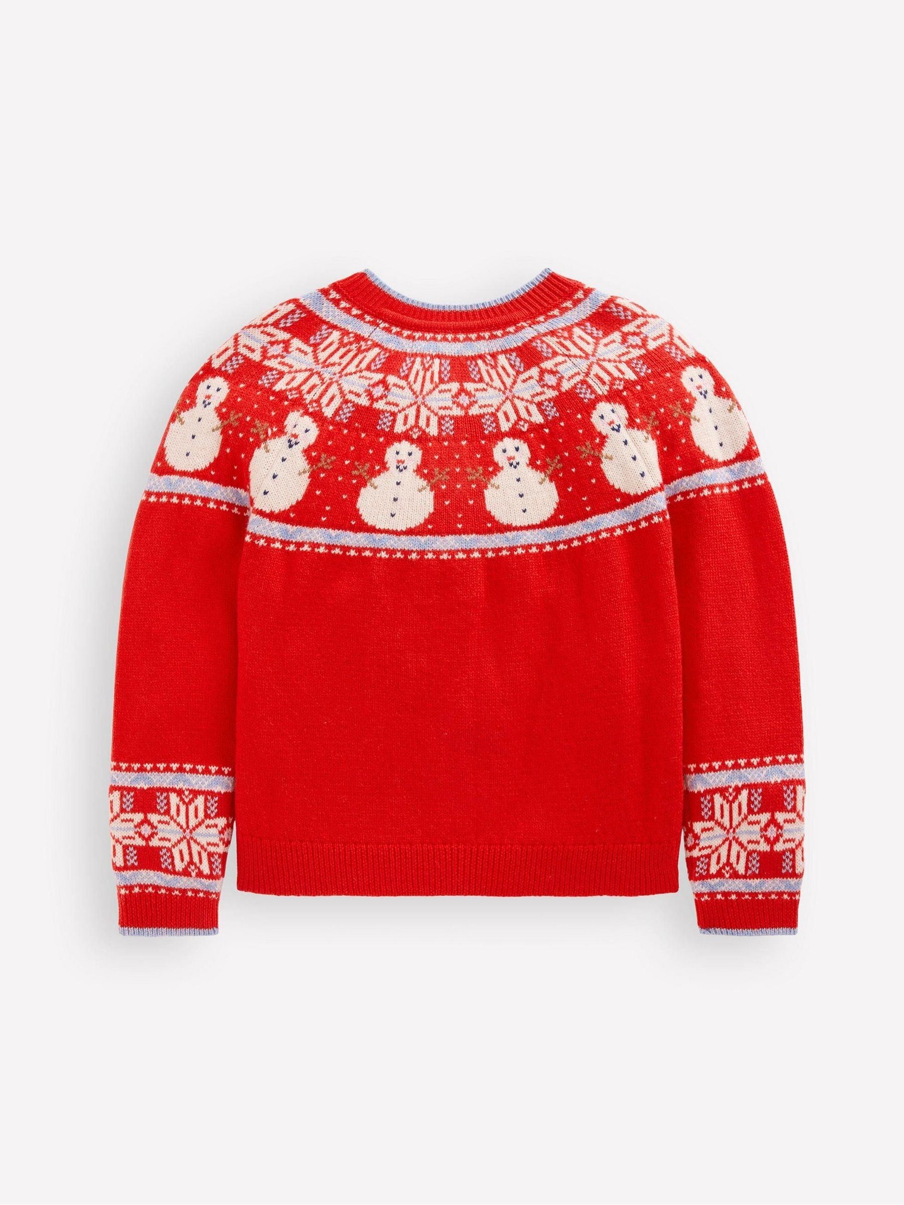 Rood - Boden Edie Fair Isle Kerstmis vest met patroon