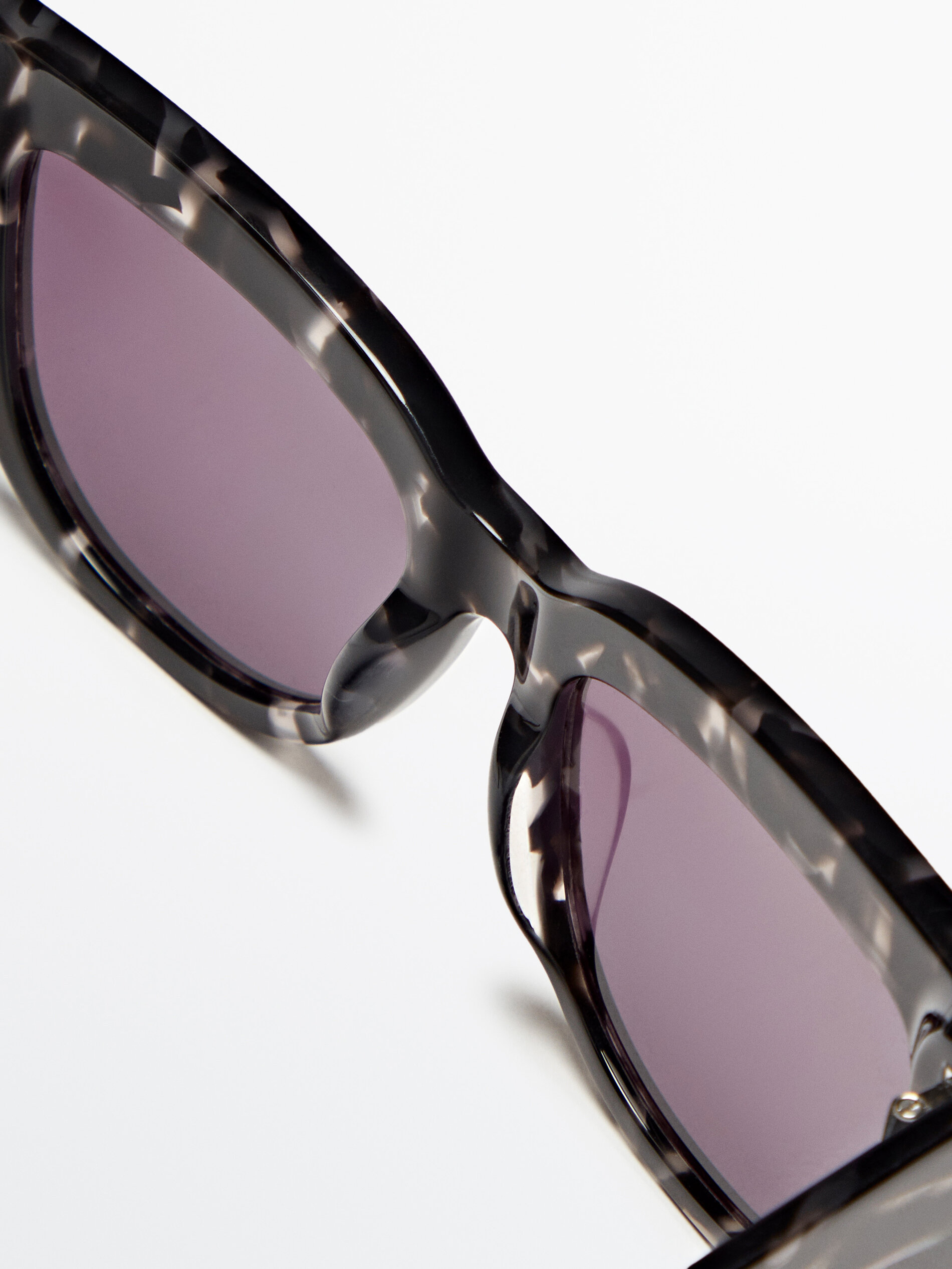 Gafas de sol oversize negras efeito carey - NEGRO