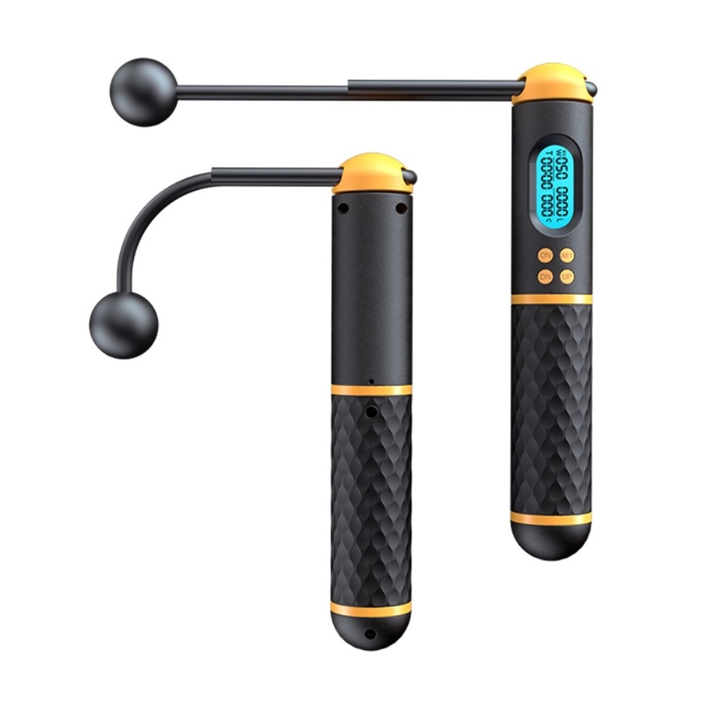 Digitales Smartes Sport Springseil Hüpfseil LCD Anzeige   Schnurlosem Indoor Seil - Schwarz / Gelb