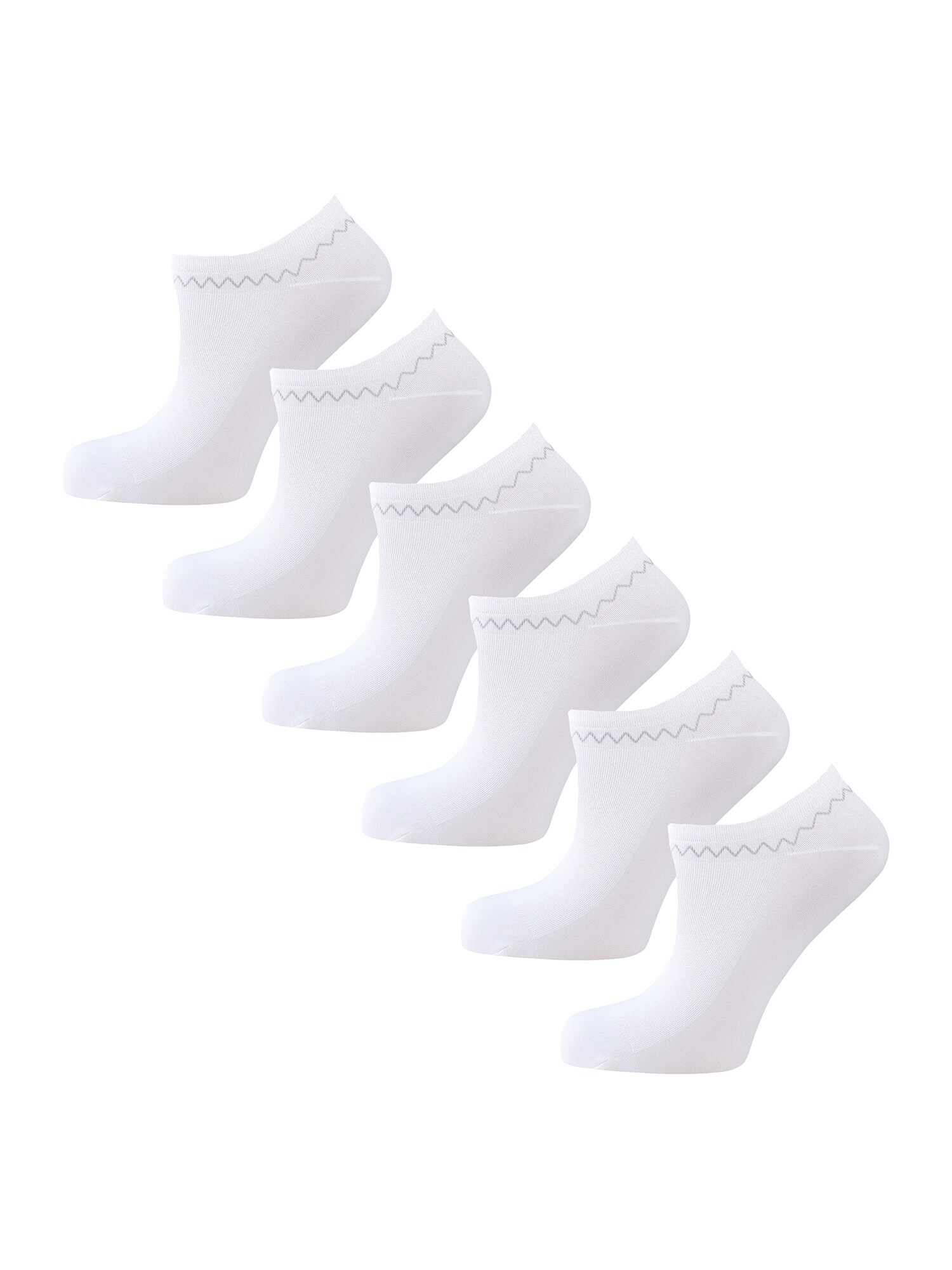 NUR DIE Damen Sneakersocken Schuhsöckchen 6er Pack