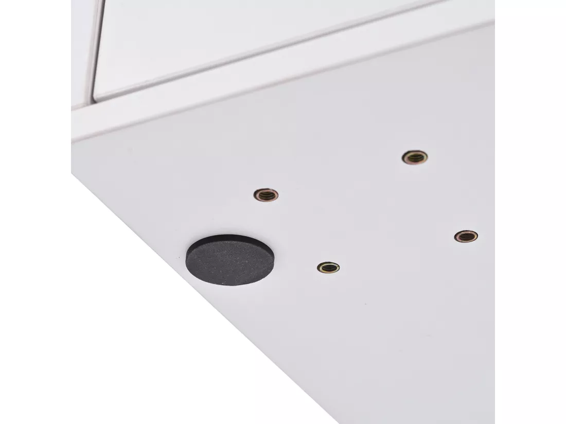 Coiffeuse avec miroir et éclairage LED - 2 tiroirs et une armoire amovible - Blanc (tabouret non inclus)