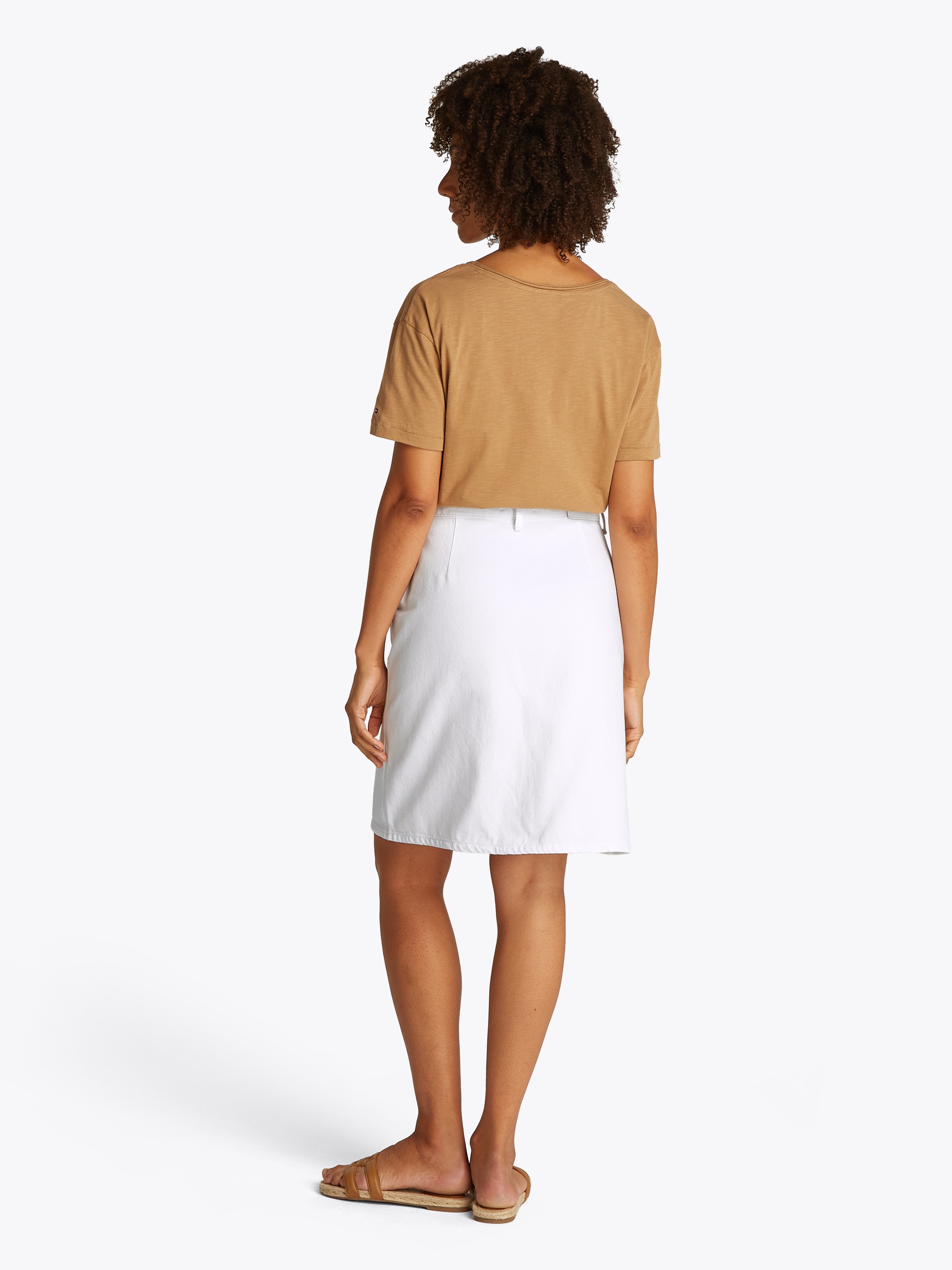 Tommy Hilfiger Jeansrock »DNM KNEE STRAIGHT SKIRT RW WHITE«, mit Schlitz