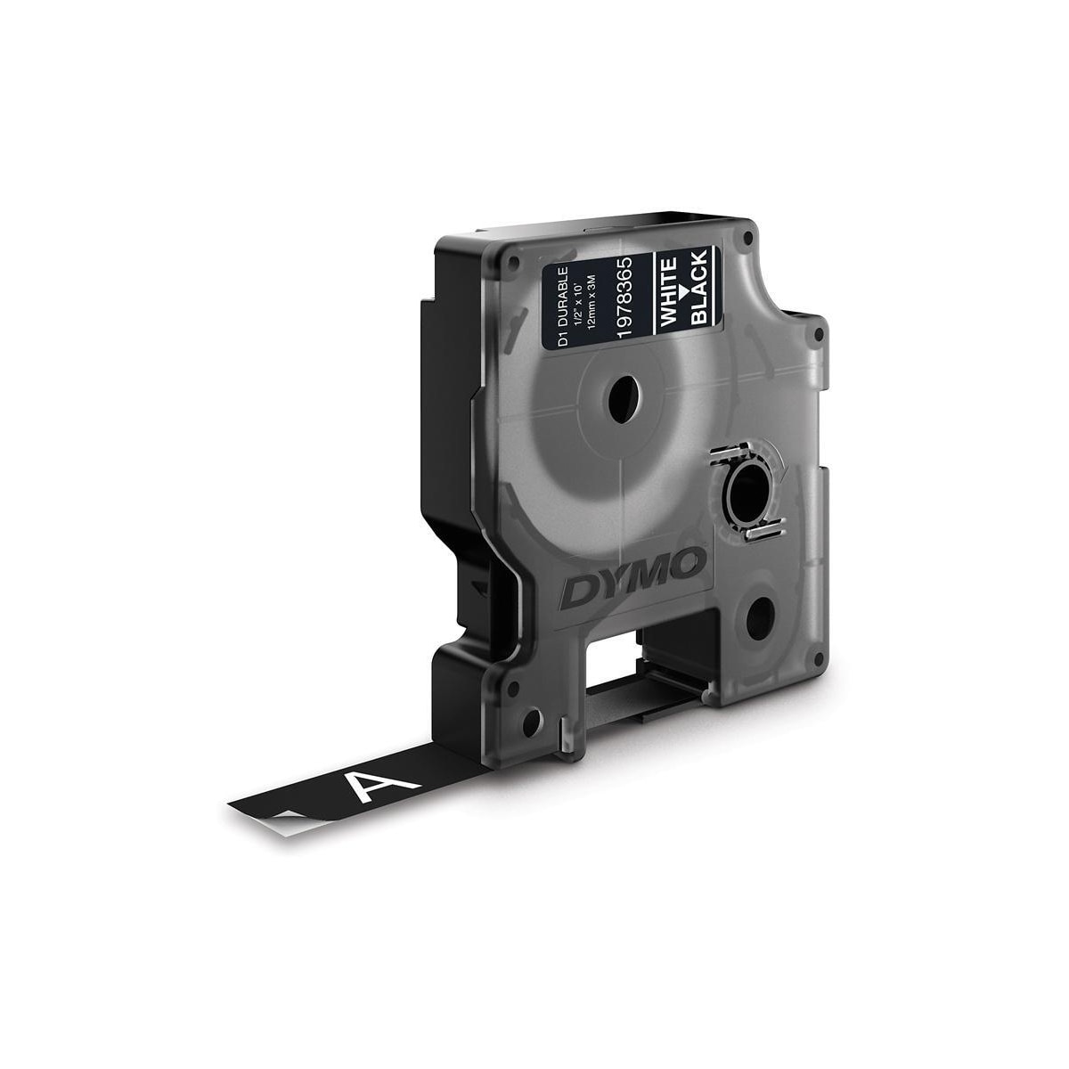 DYMO D1 Durable 12 mm x 3 M, White on Black