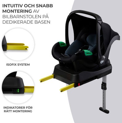 Kinderkraft MINK PRO i-Size Babybilstol inkl MINK FX Base, Black