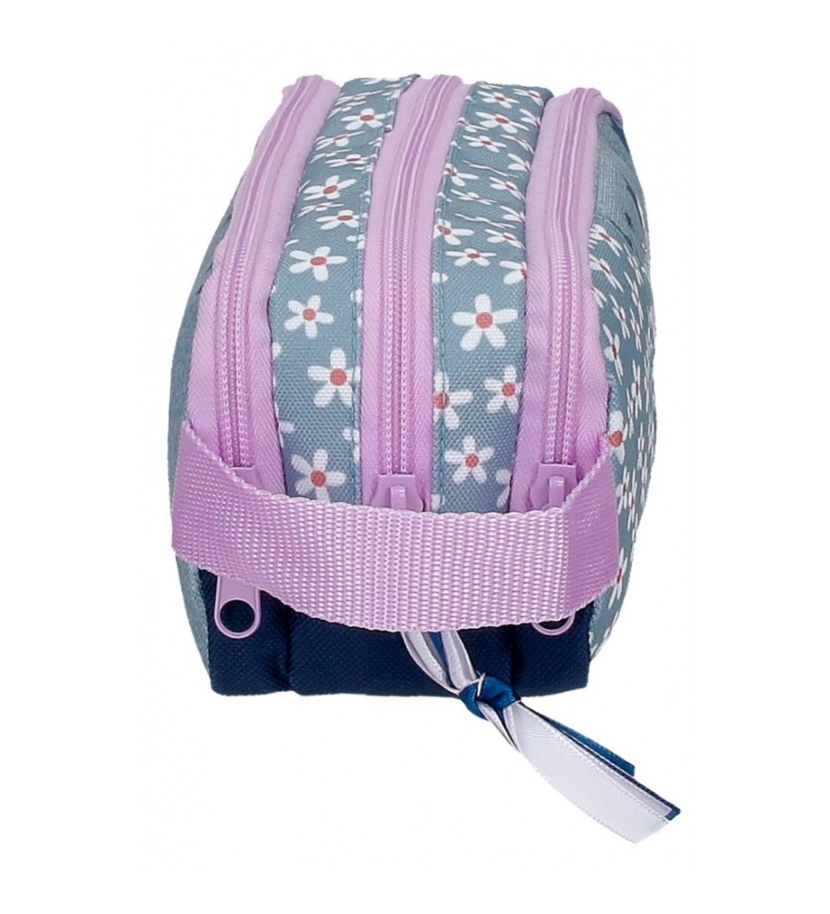 Estojo para lápis com zíper triplo estilo Minnie da Disney - Azul - 22x10x9cm -
