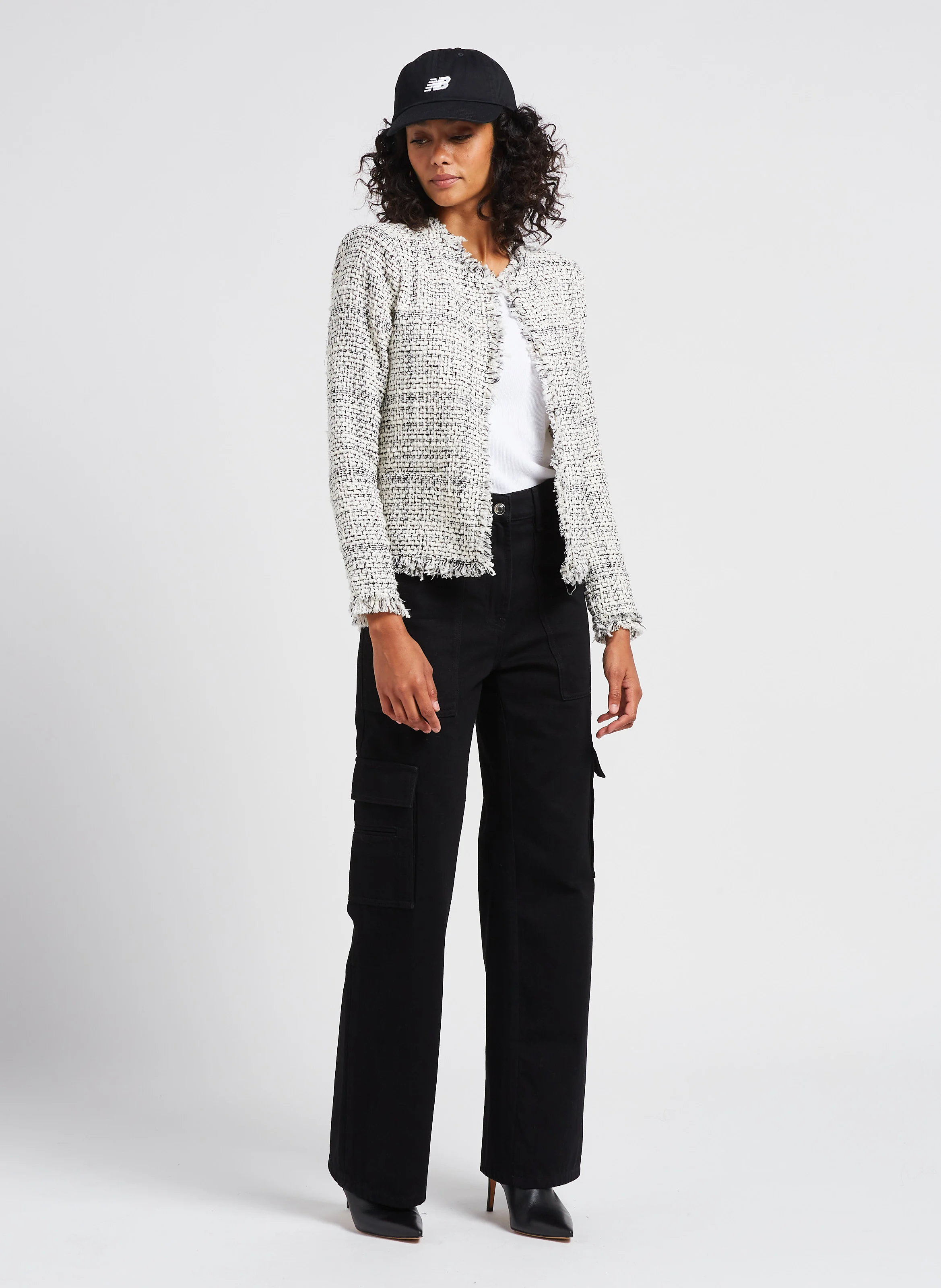 TIAM - Jean cargo taille haute | Noir
