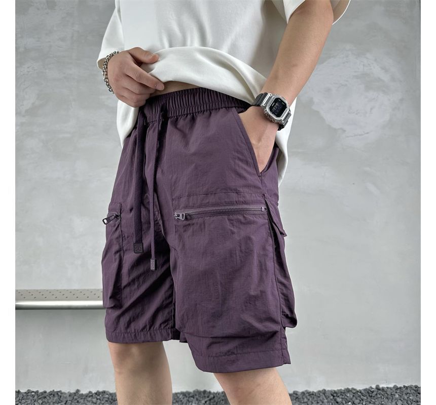 Derbundy - Effen cargoshorts met trekkoordtaille