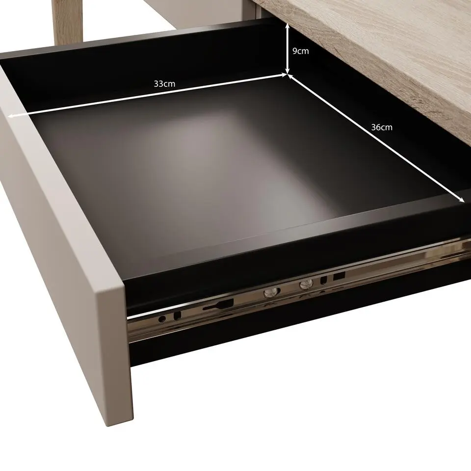 Meubella - Bureau Mazar - Licht eiken - 139 cm