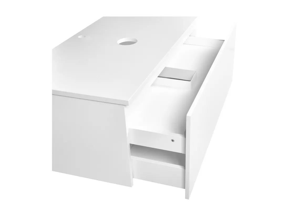 Meuble lavabo mural ALZIRA 100 cm 52 cm 40 cm Blanc