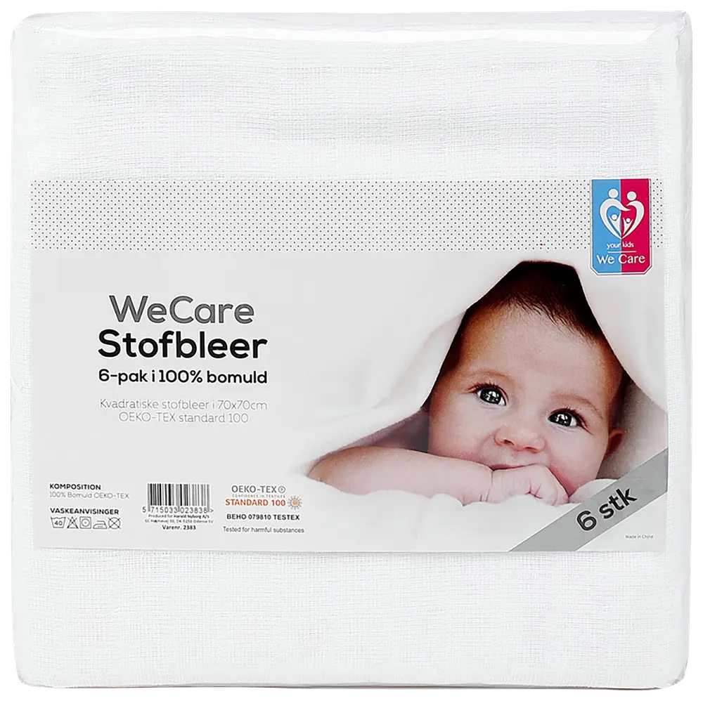 We Care Kids Stofbleer 6-pak - hvid