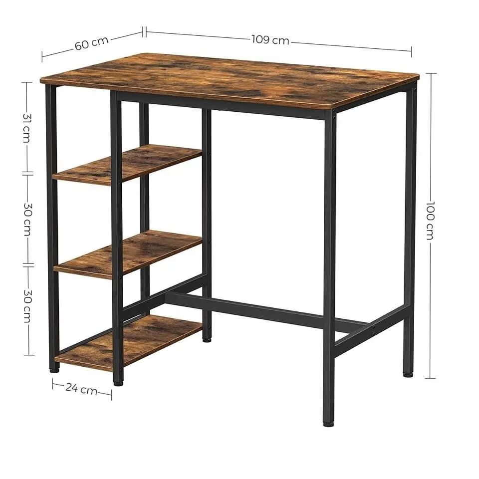 Bobbel Home - Bartafel - Donkerbruin - 109 x 60 x 100 cm