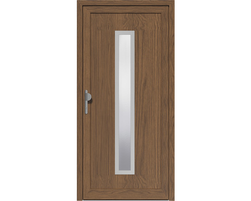 Zij-ingangsdeur A21 1000 x 2000 mm DIN Links wit/gouden eiken met glasornament 504 incl. krukgarnituur, profielcilinder