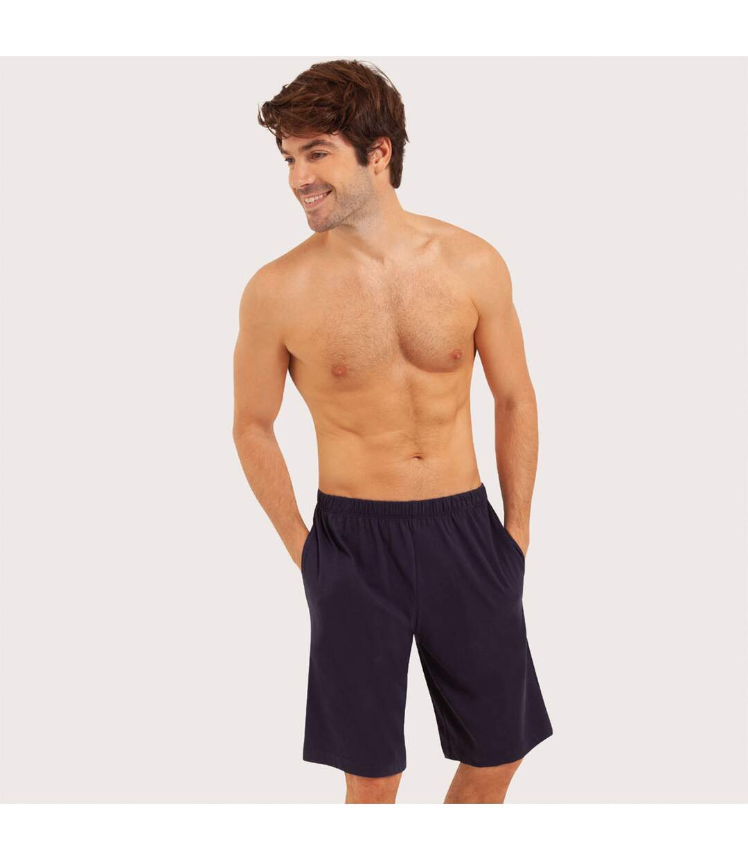 Pyjama court col T homme Jersey