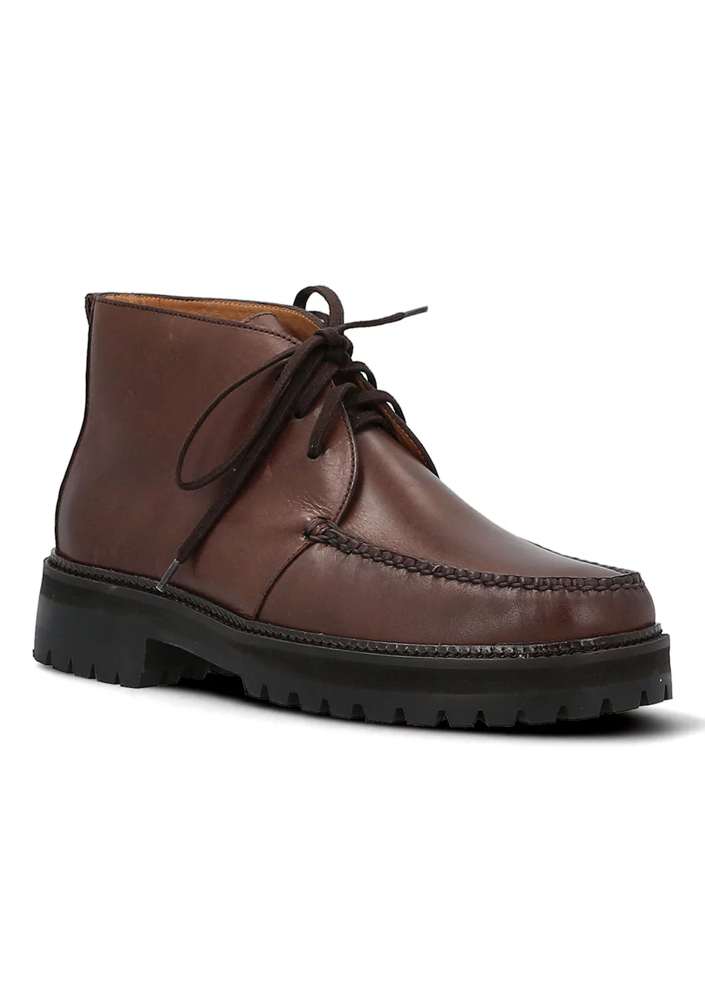 HEAVY LUG CHUKKA CUIR MARRON