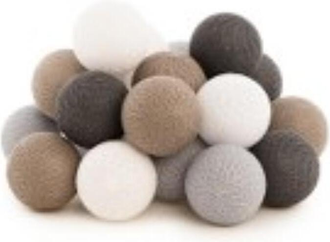 Cotton Ball Lights lichtsnoer Sombra extention kit wit / grijs / bruin 2,4 m met 20 lampen