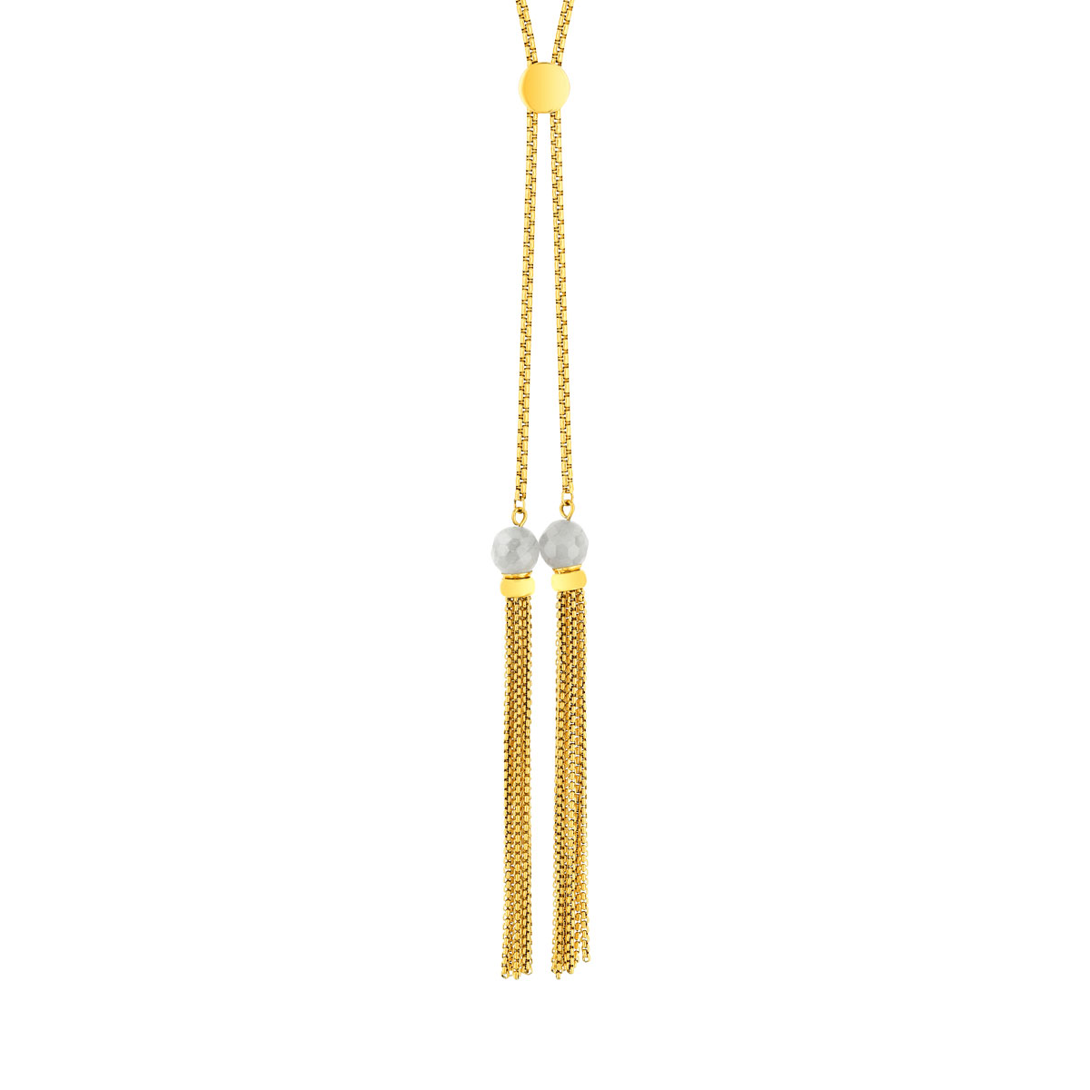 Sautoir acier jaune 82 cm