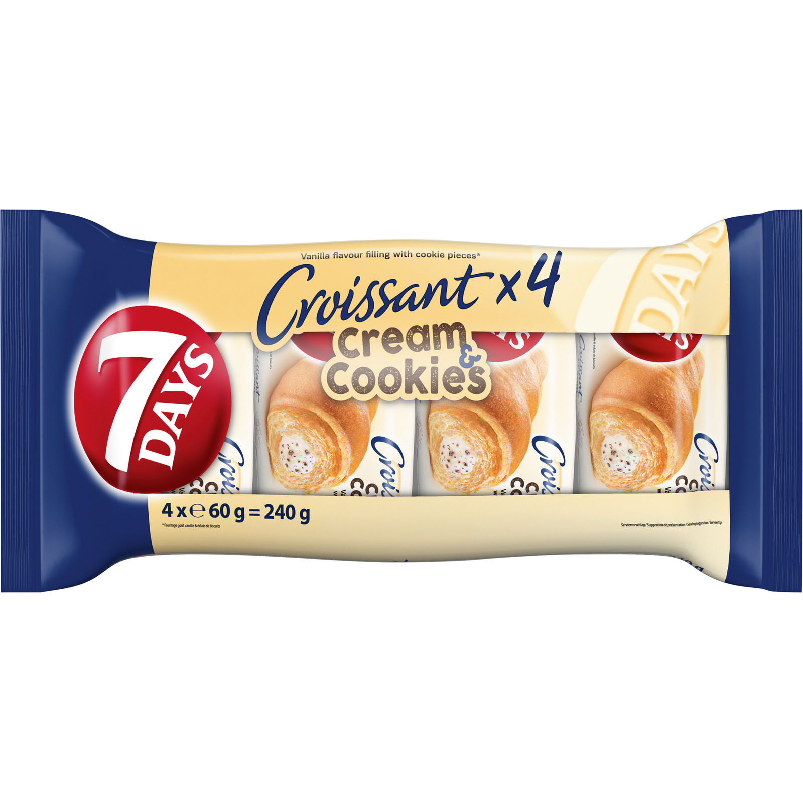 7Days Croissant Vanilla Cream & Cookies 4 x 60 g