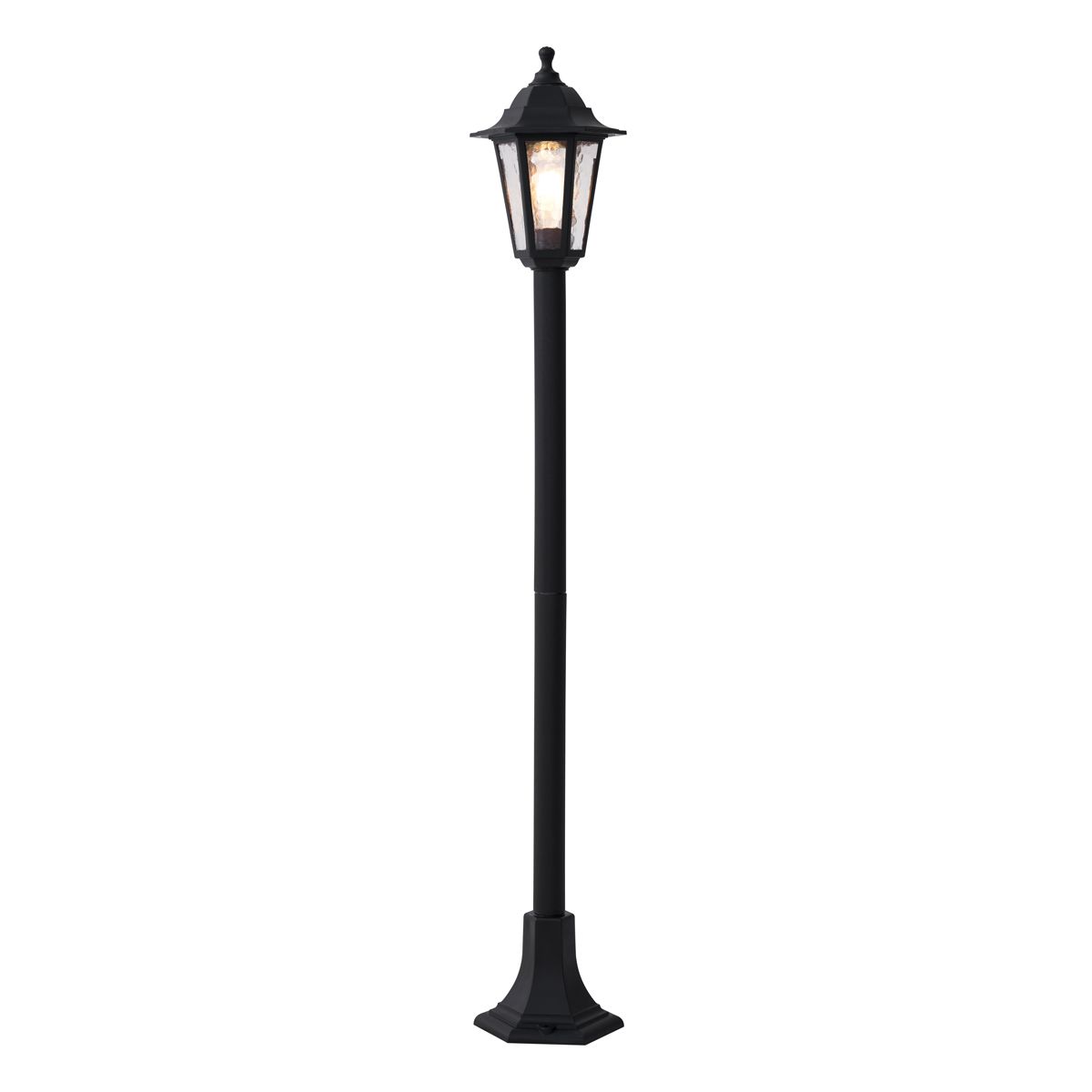 Klassieke buitenpaal zwart 122cm IP44 - New Haven Hammered