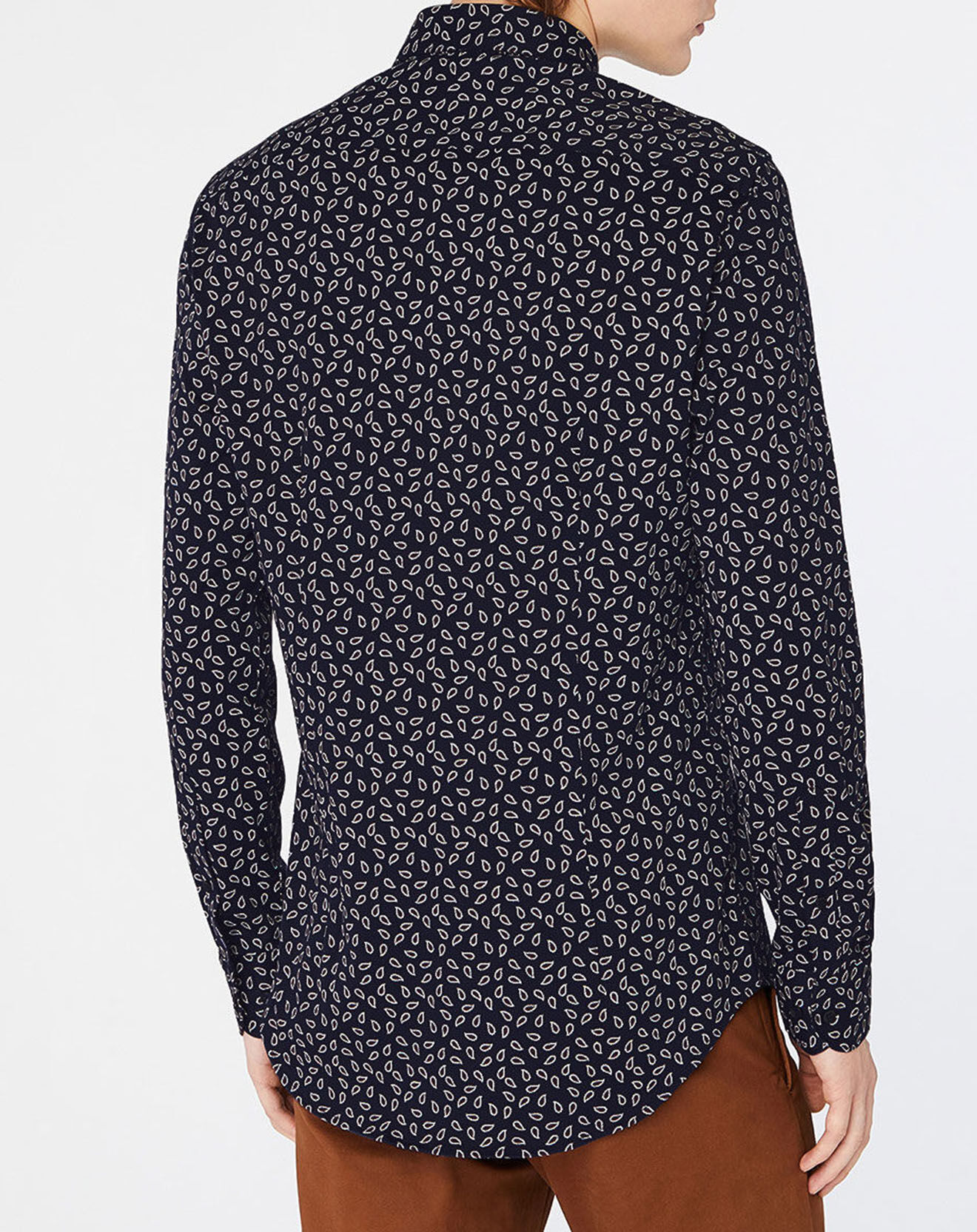 Tommy Hilfiger Chemise slim en Jersey Mini Paisley bleu marine