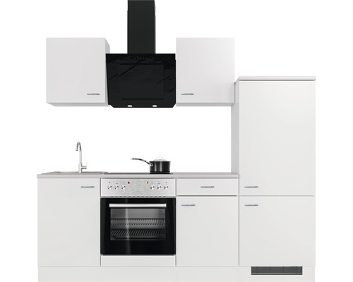 Flex Well keukenblok met apparatuur Wito 220 cm wit mat gedemonteerd, omkeerbare uitvoering 00012338