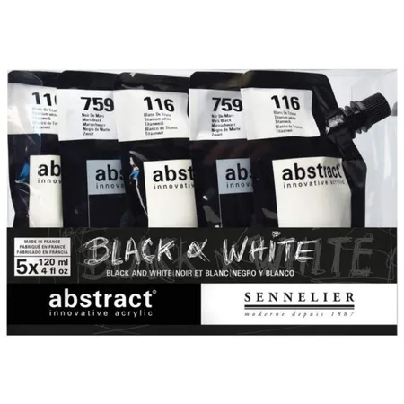 Sennelier Acrylfarben 5x120ml schw/weiß