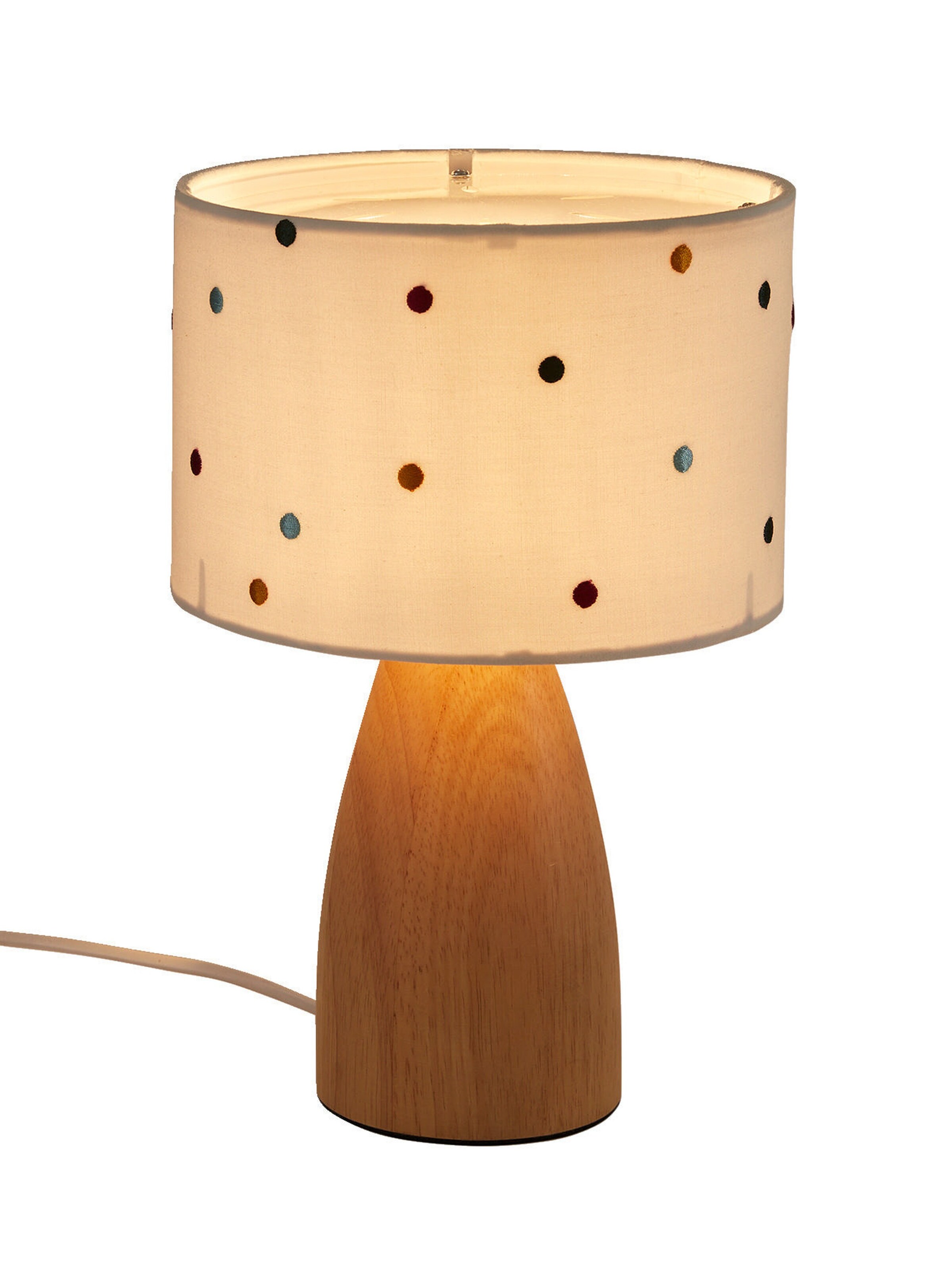 Vertbaudet Kinderzimmer Nachttischlampe, Tupfen-Stickerei beige/mehrfarbig