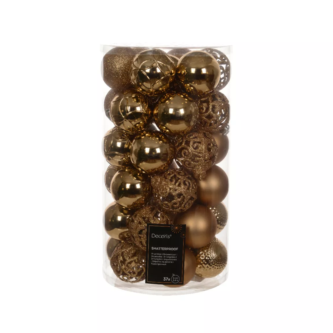 Lot de 37 boules de Noël (D60 mm) Alpine Mix Noix de pécan
