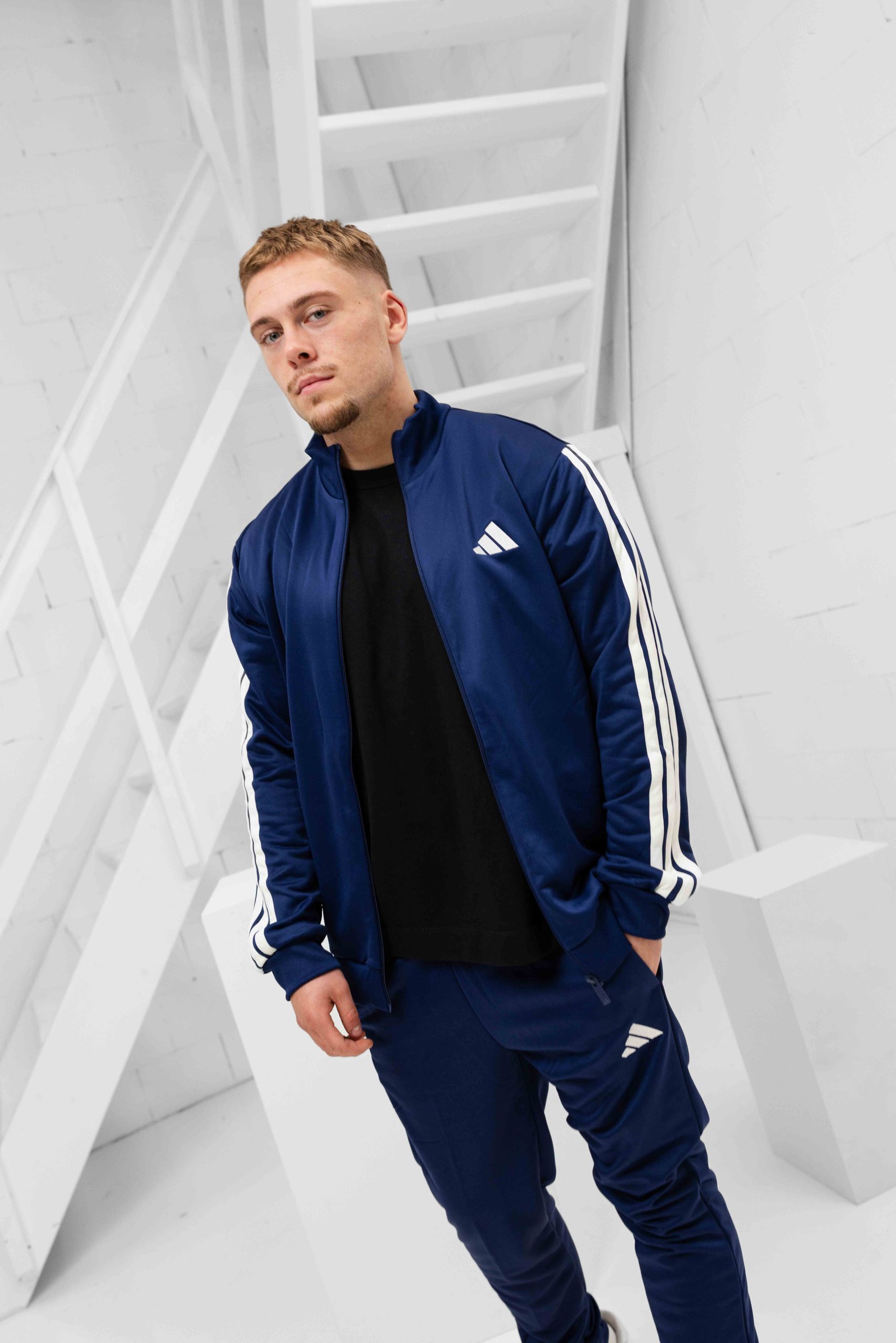 Adidas French Terry Trainingspak Heren Donkerblauw