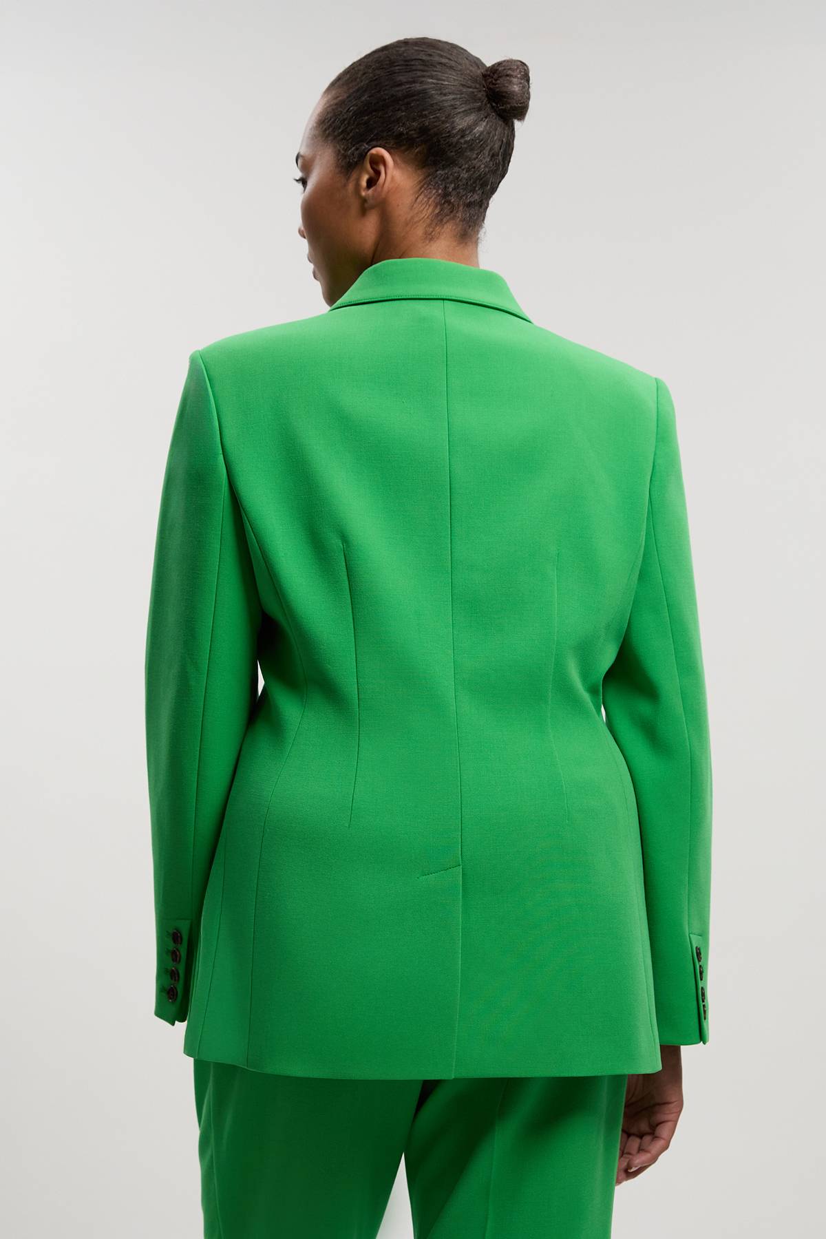 KarenMillen Blazer Grande Taille Ajusté Cintré Simple Boutonnage En Tissu Stretch Compact