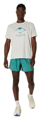 Maillot manches courtes Asics Fujitrail Logo Blanc/Bleu Homme