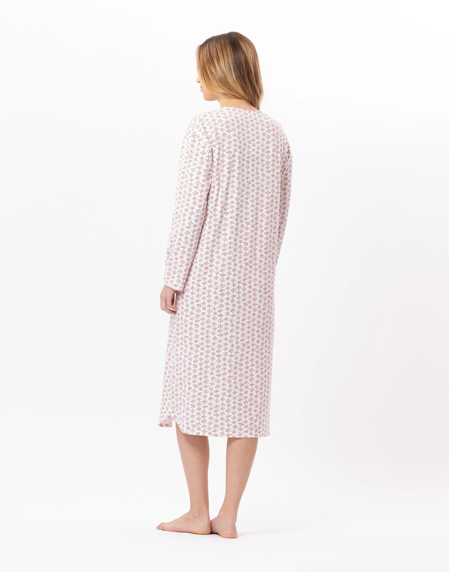 AURORE 811 - Chemise de nuit longue en jersey | Multicolore