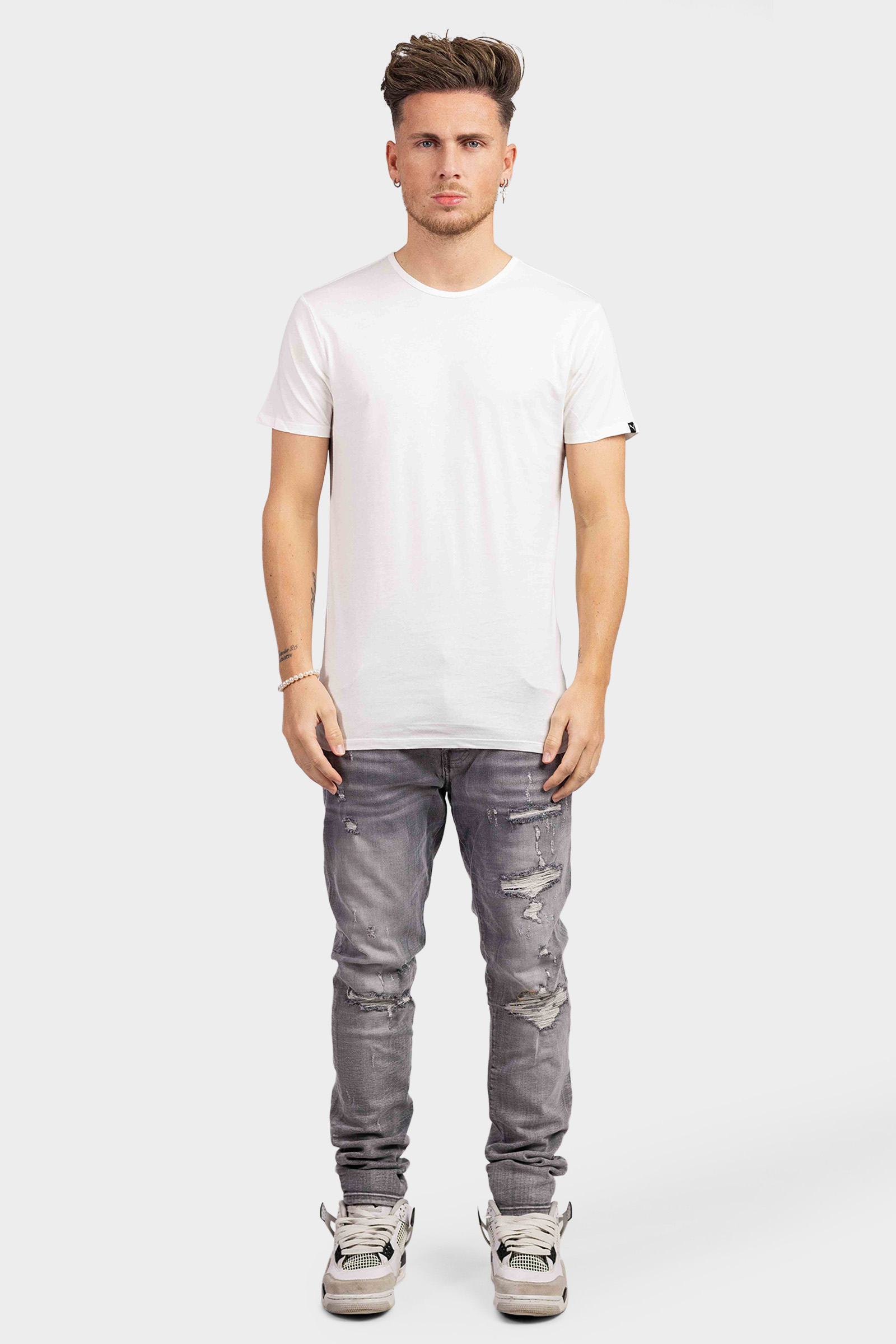 Puma Basic Crewneck T-Shirt 2-Pack Heren Wit