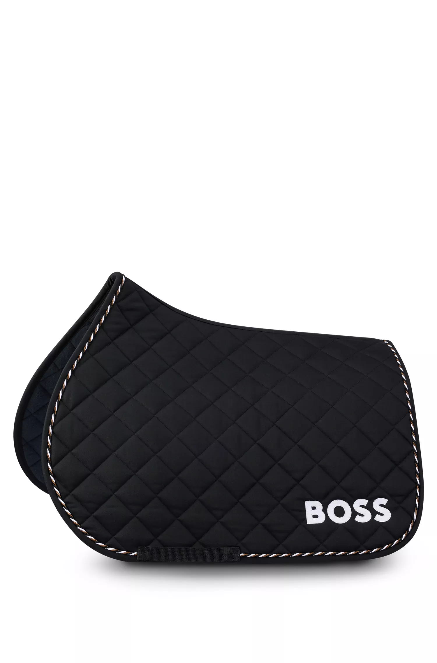 Protetor de sela BOSS Black-Equestrian para salto, de secagem rápida, com logotipo.