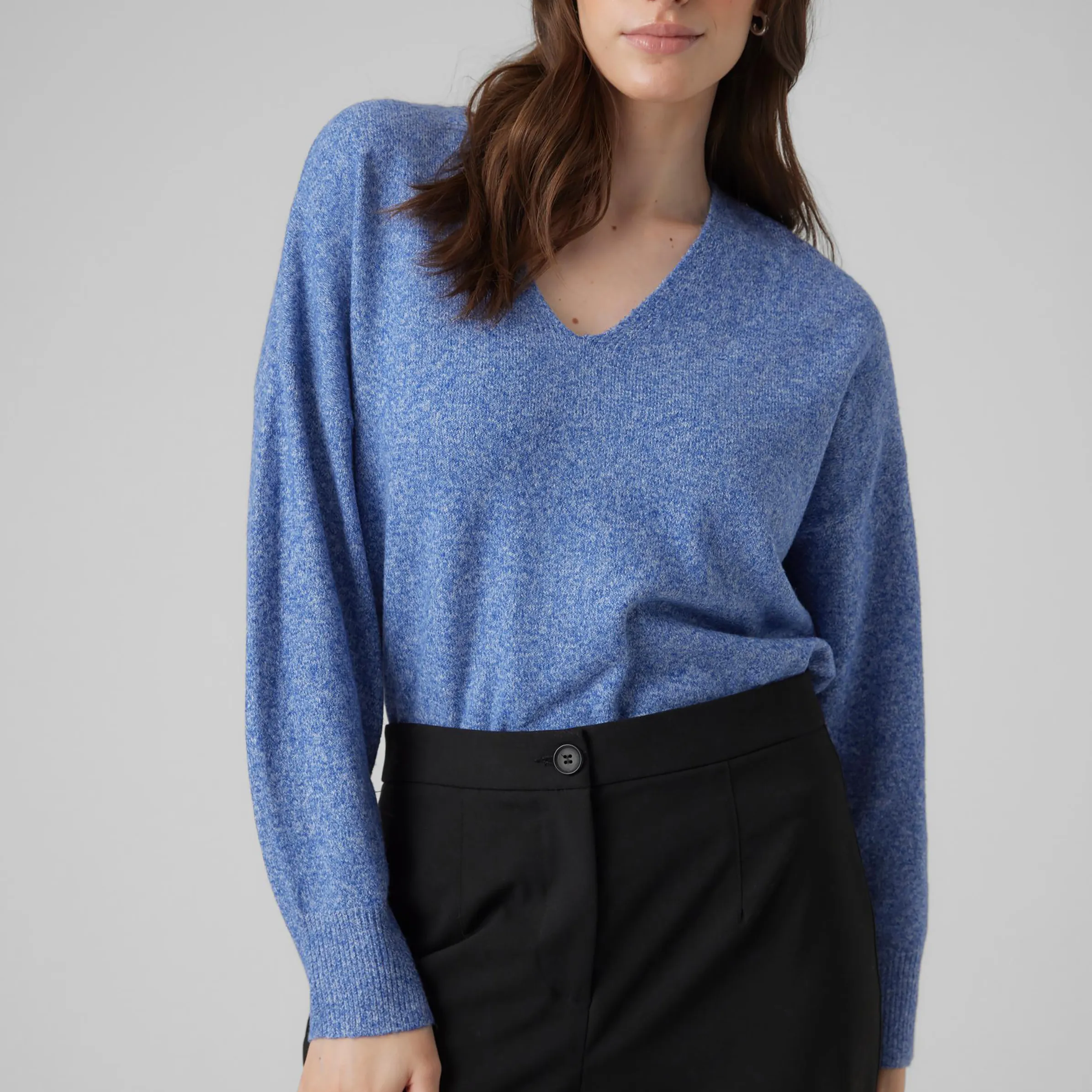 Vero Moda VMDOFFY LS V-NECK BLO Strickpullover