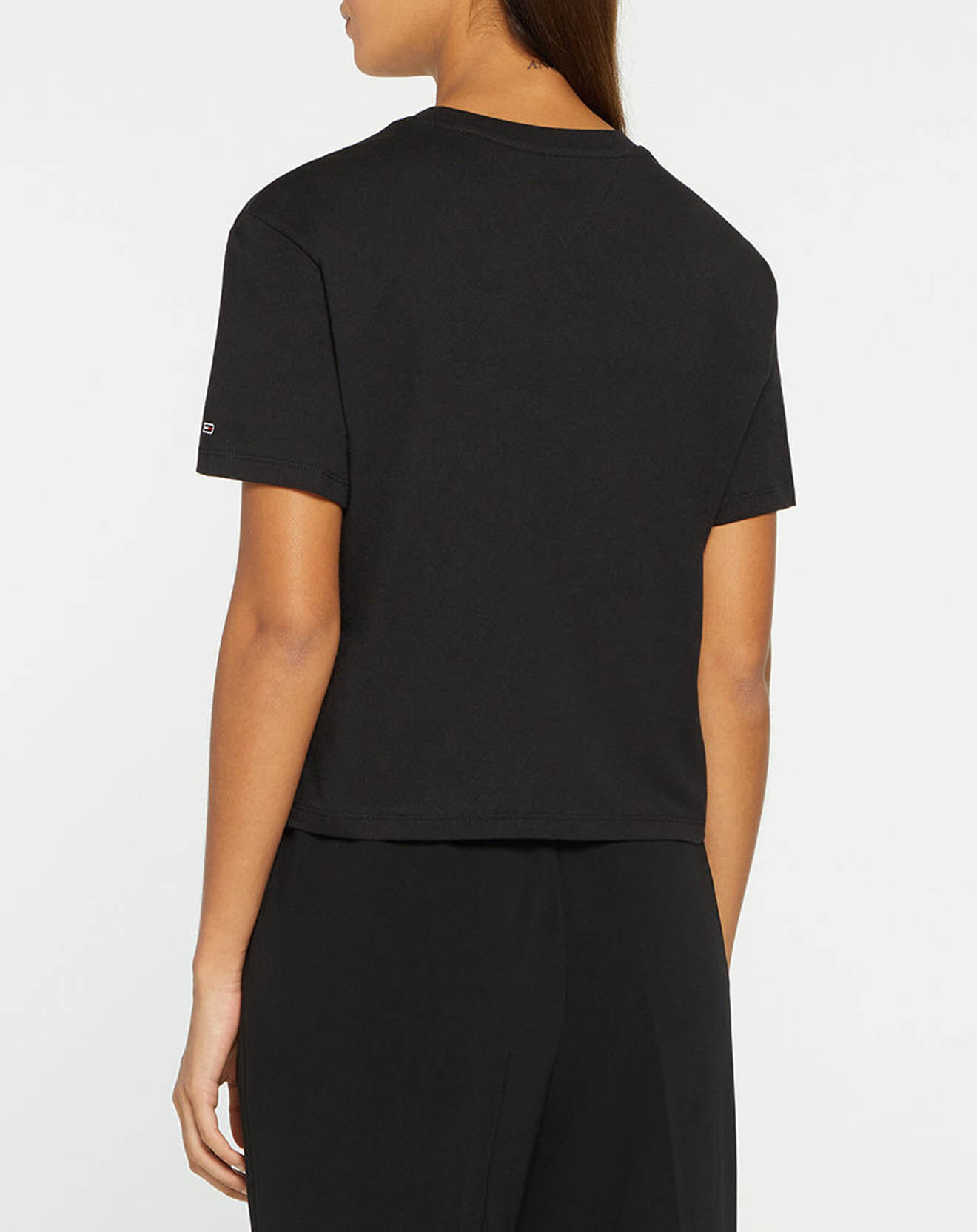 Tommy Jeans T-Shirt Crop Linear Logo noir