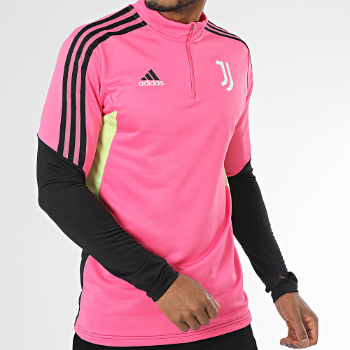 Sweat Col Zippé A Bandes HS7557 Rose