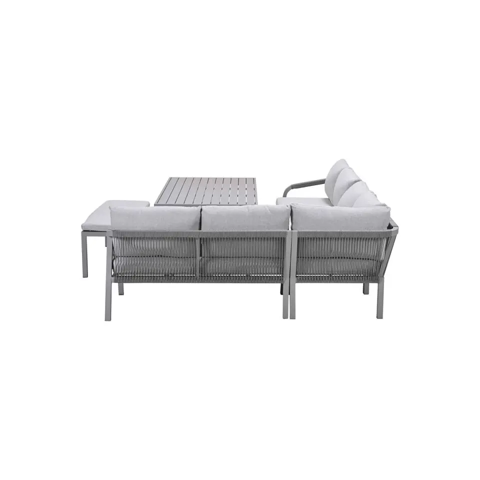 Lounge-diningset Monti - taupe - 7-persoons - aluminium