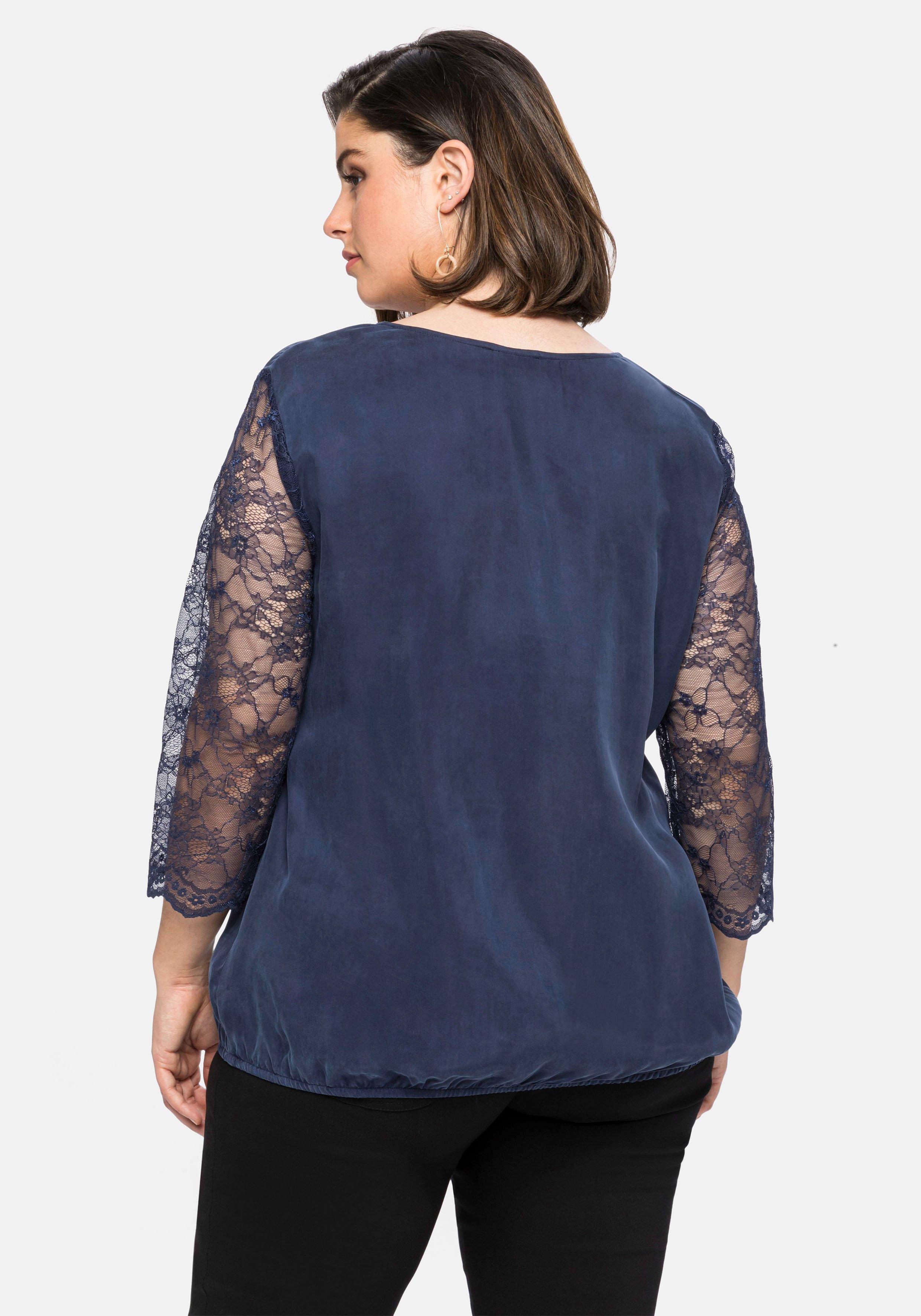 Tunika mit 3/4-Arm aus Two-Tone-Spitze