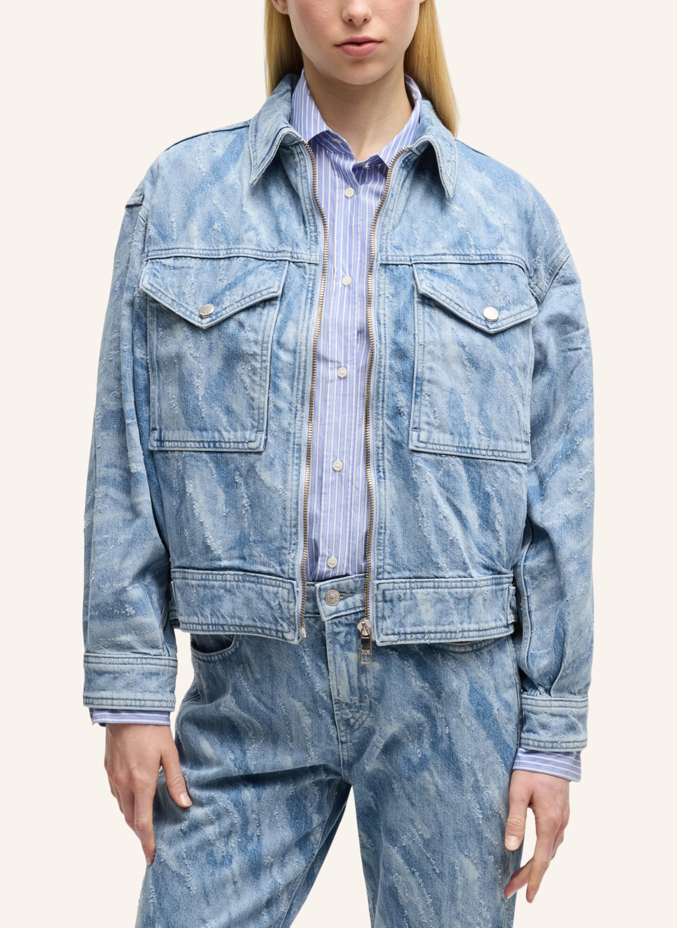 BOSS Casual Jacke C_BOMBER TRUCKER Oversize Fit