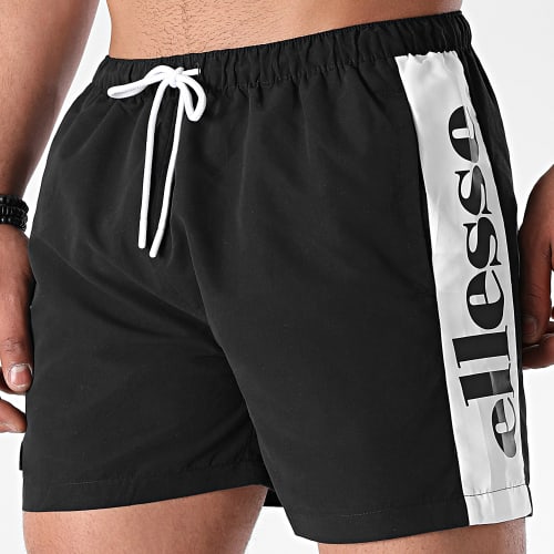 Short De Bain A Bandes Tamarollo SLB13209 Noir Blanc