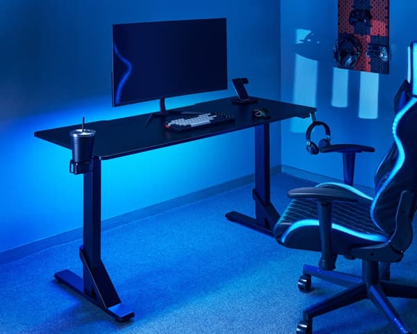 Heavy Duty RGB Gaming Skrivebord 112 x 60 cm - Svart