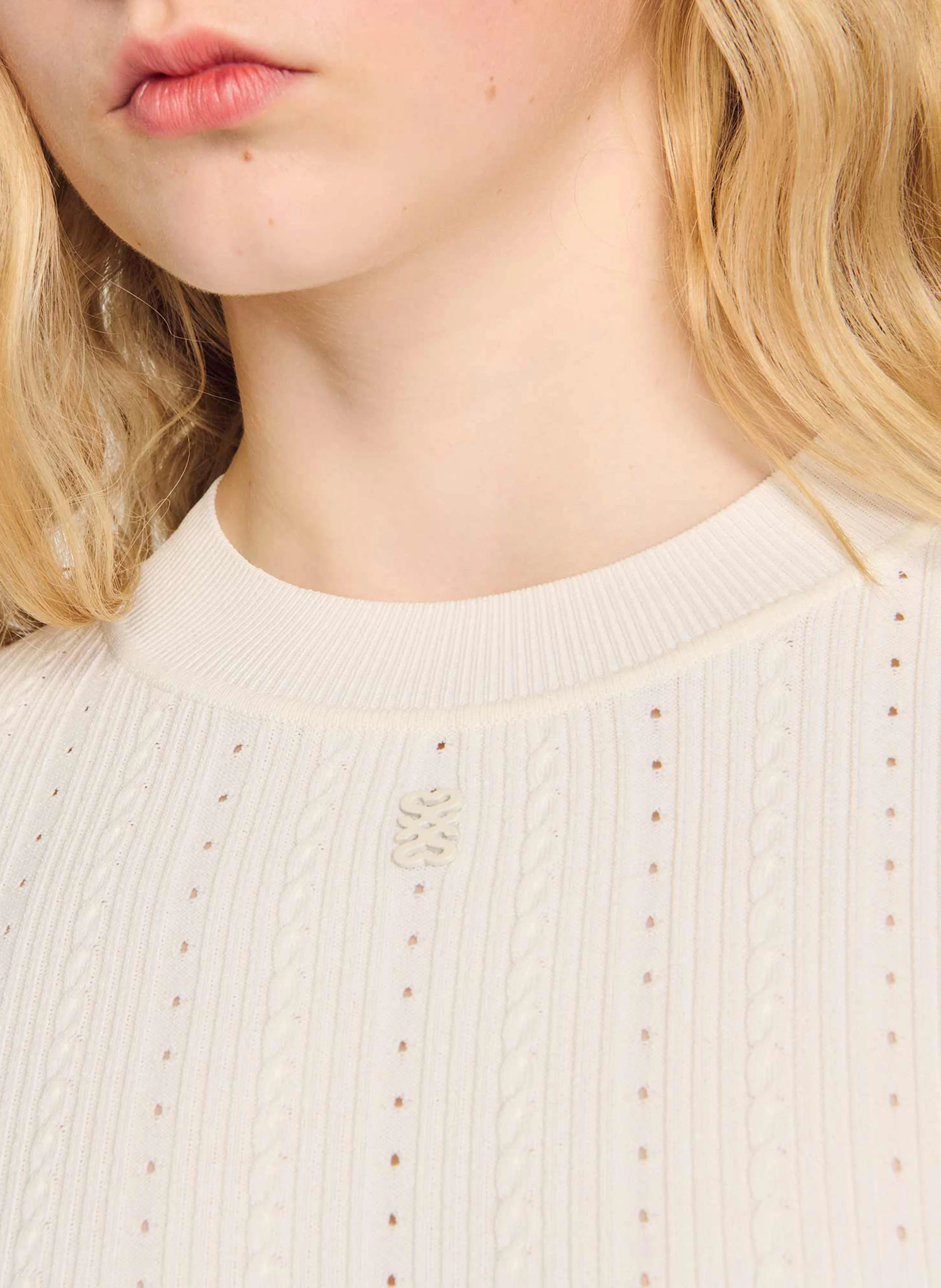 Robe courte manches longues en maille | Multicolore