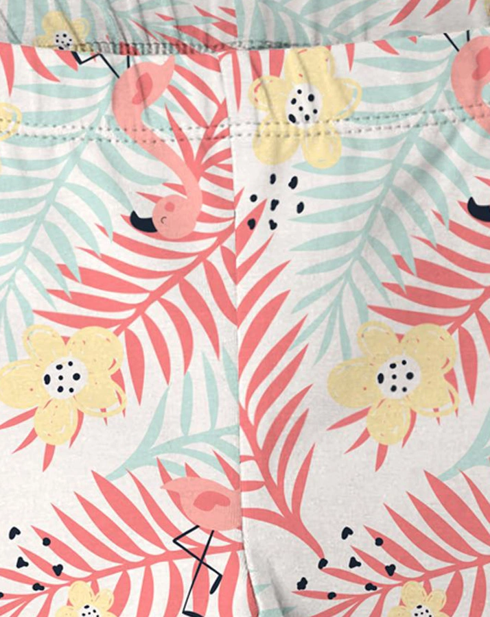 Capri-Leggings NMFVIVIAN TROPICAL in white alyssum