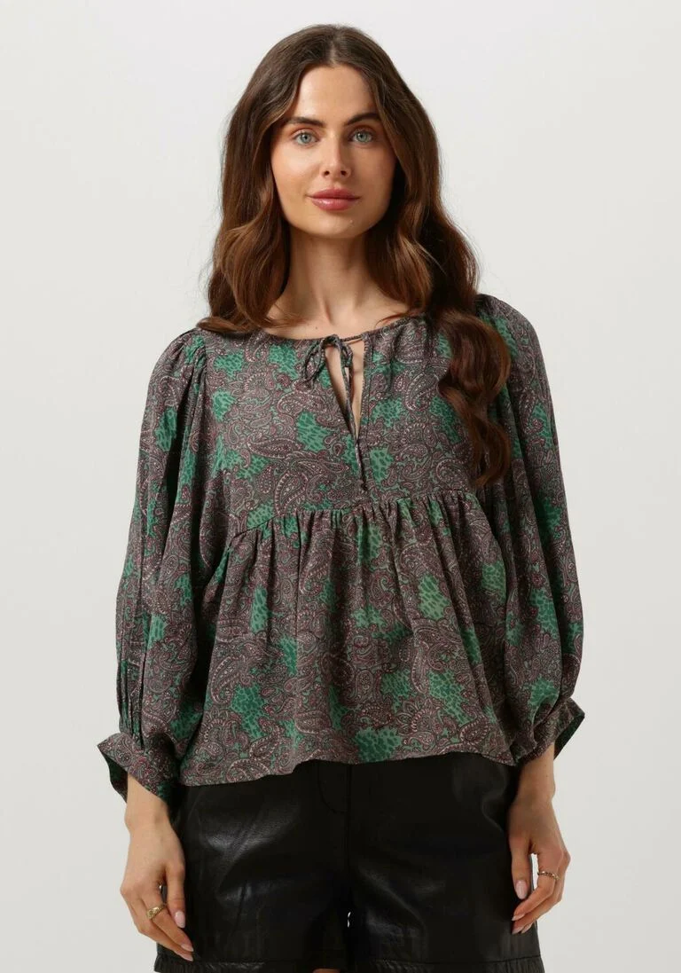 SISSEL EDELBO groene sissel edelbo blouse angelina silk top
