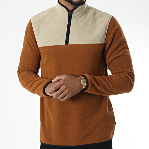 Sweat Col Zippé Polaire Nikolai Camel Beige