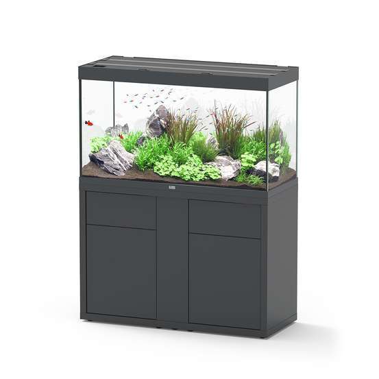 Aquarium et Meuble 2 portes Sublime Led 2.0 Gris L.120x P.50x H.70 cm