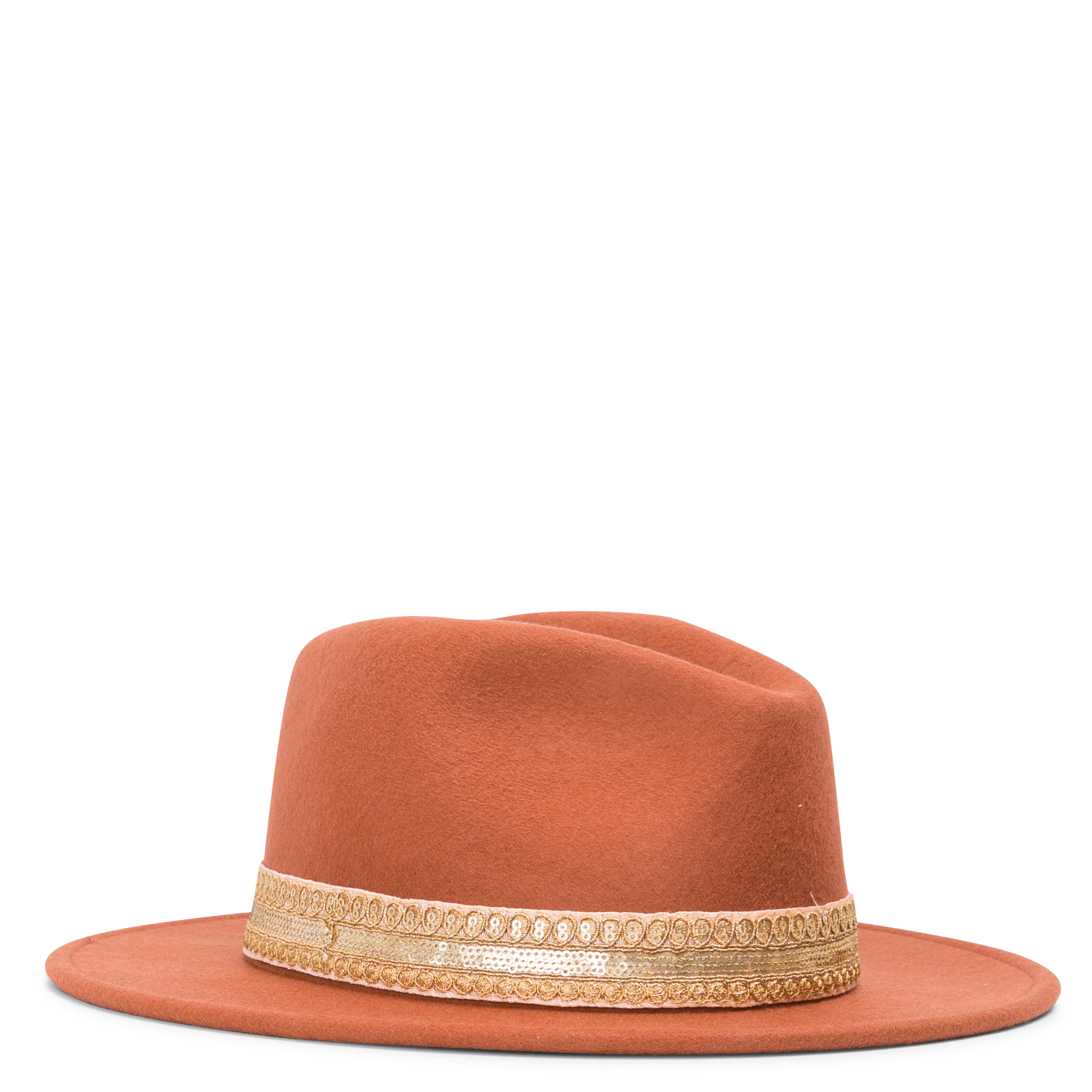 JIM - Chapeau à bords courts orné d'un galon brodé | Orange