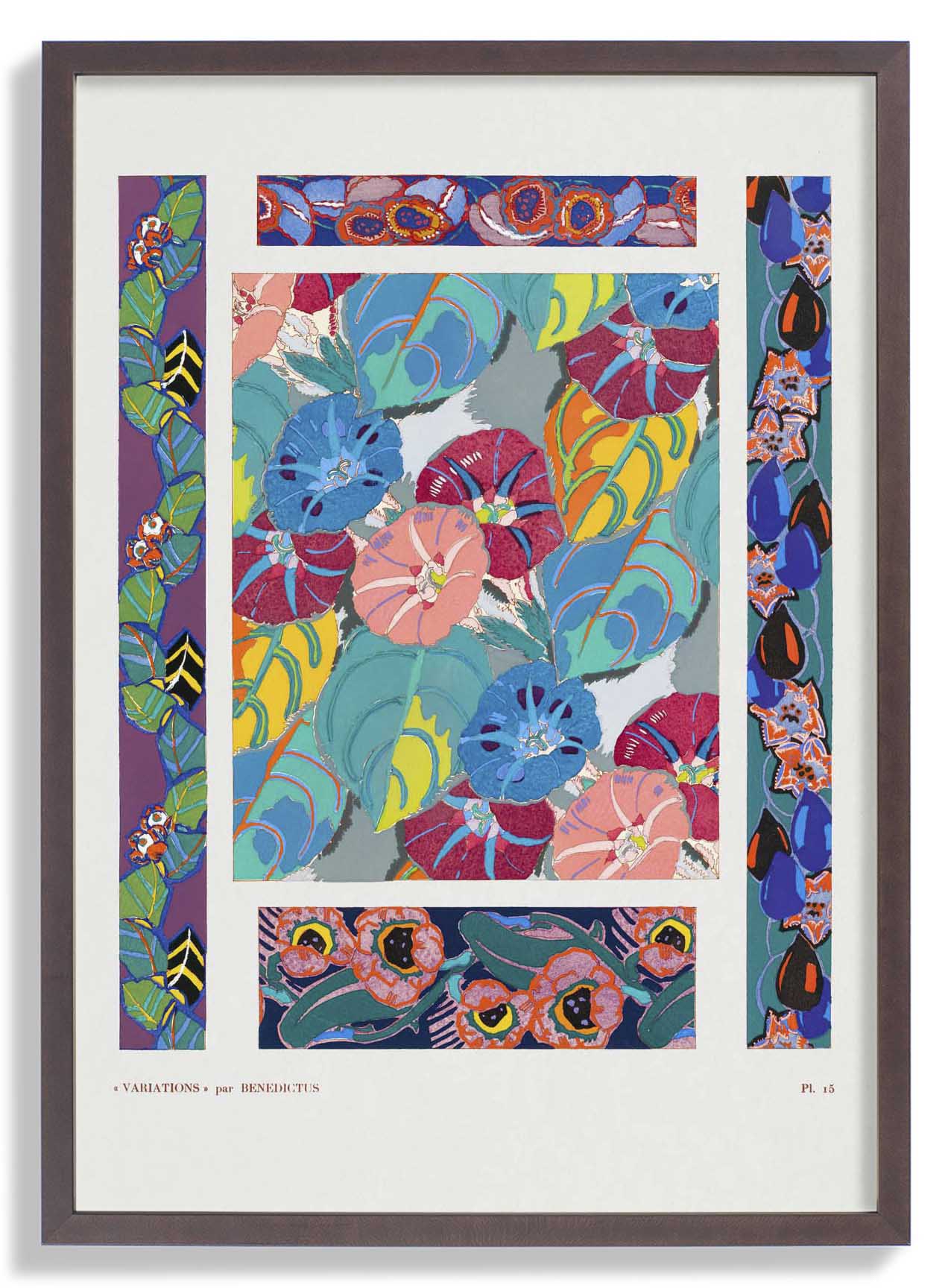Vintage Floral Art Deco Muster, Variation 15 von Édouard bénédictus