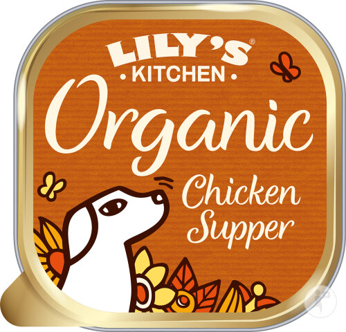 Lily's Kitchen Organic Chicken Supper Pâtée Bio Pour Chien Poulet Carottes Et Pois 150g