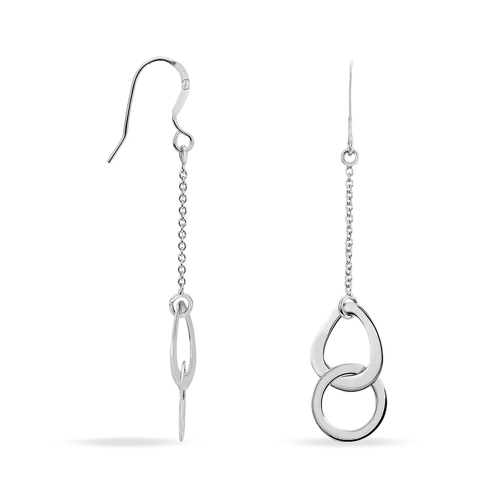 Boucles D'oreilles Pendantes Joy Argent Blanc